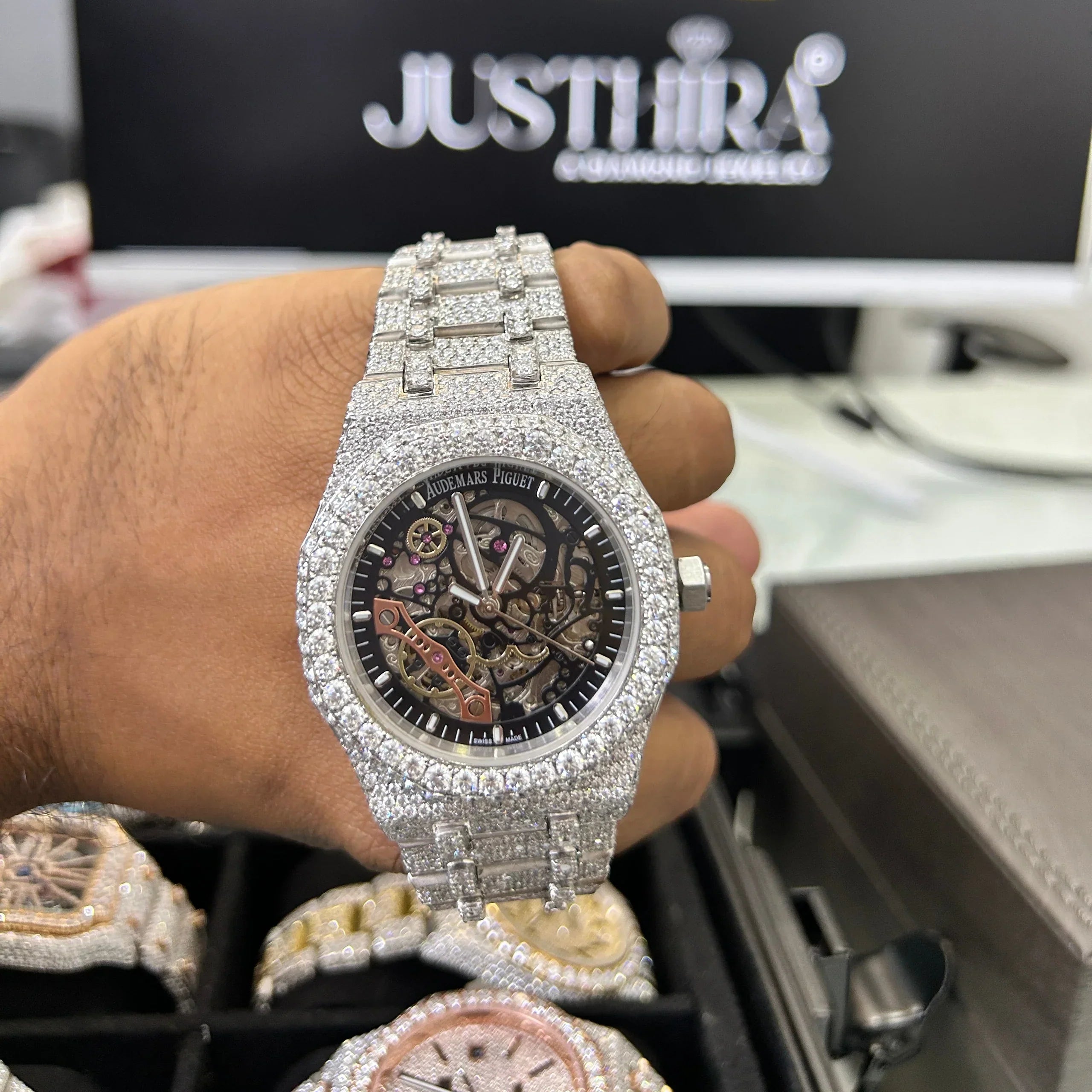 Moissanite Skeleton Watch